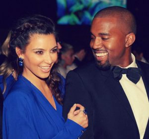 Kim K and Kanye West happy smiling