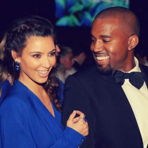 Kim K and Kanye West happy smiling