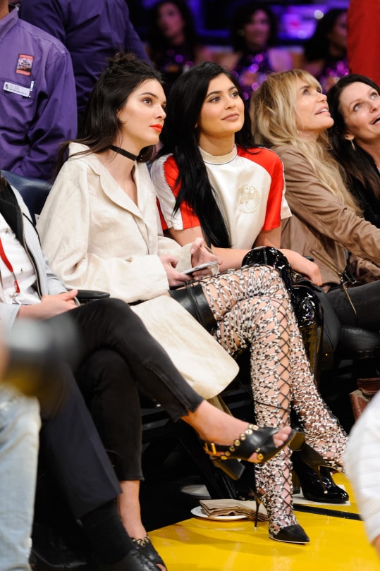 Kylie Jenner With Her Sister Kendall Jenner At LA's Basketball Game