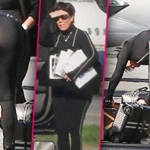 Kris Jenner ass bent over