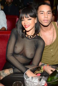 Rihanna see through top
